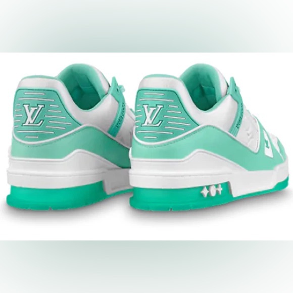 Louis Vuitton Trainer Sneakers 'Teal White'  - Tiffany Green - Size 11US, 10UK - Picture 3 of 15